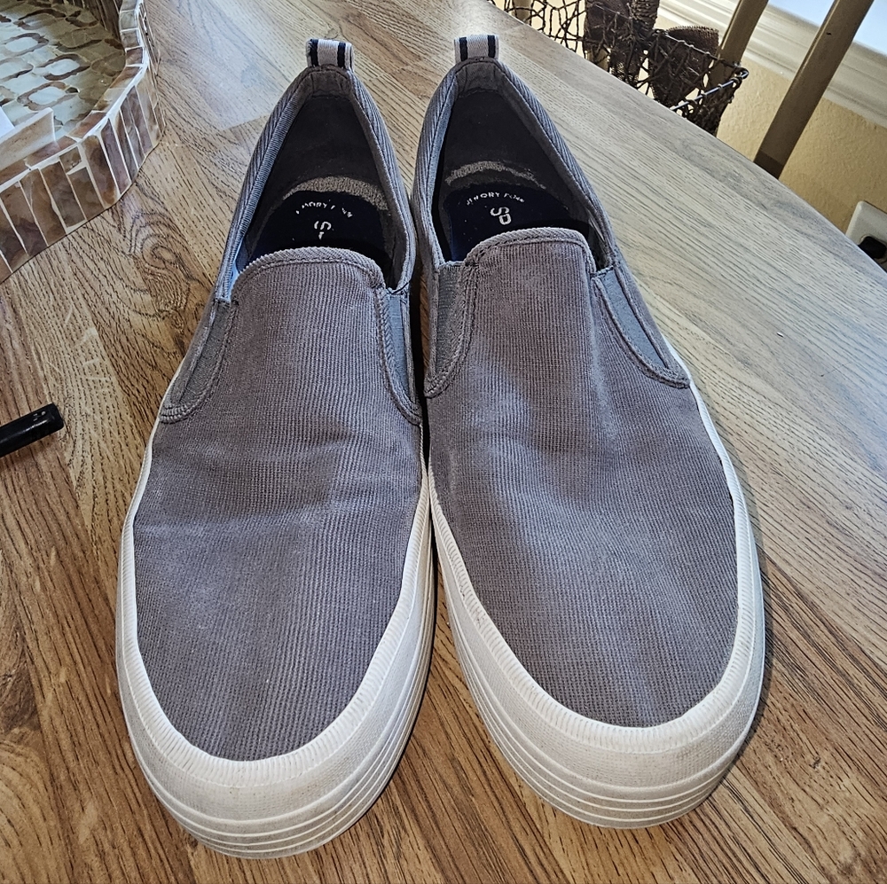 Sperry Gray Canvas Slip-On Sneakers